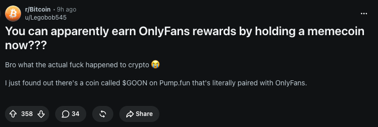 g00npf's tweet photo. bitcoin maxis are not mentally prepared for $GOON https://t.co/zra6UK1Dpf