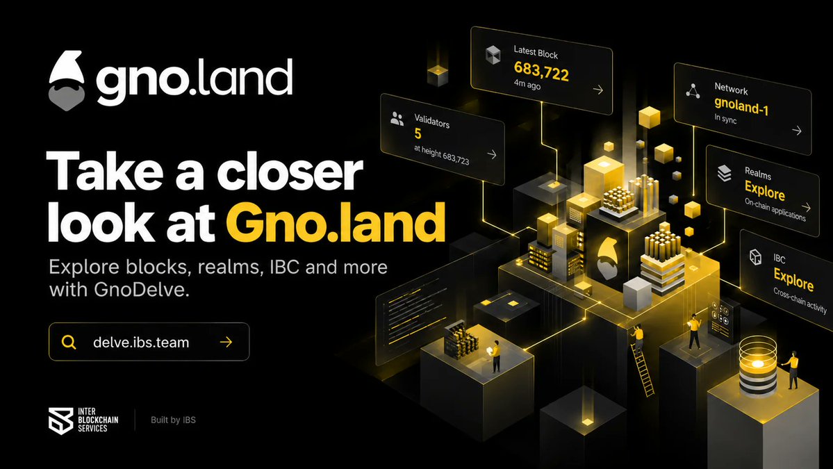 IBSvalidator's tweet photo. We’ve been quietly building something for the https://t.co/Ss7vnQhu5f ecosystem. 👀

Meet GnoDelve, our explorer for @_gnoland  :

🔎 Explore blocks, transactions & validators
🧩 Browse and interact with realms
👛 Connect with Adena
🌐 Follow network & IBC activity
📊 Access key network and economic data

The goal is simple: make https://t.co/Ss7vnQhu5f easier to explore and progressively more useful to interact with.

It’s still evolving, and we’re regularly adding features, fixes and improvements.

Take a look 👇

https://t.co/9AxQr5wPD0

#Gnoland #Gno #validator