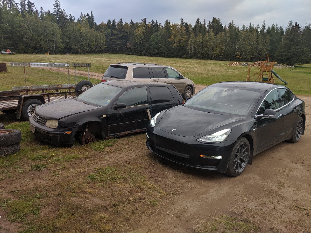 RobertWarren's tweet photo. @TesCalendar1 I realized I would never drive a VW again after getting my first Tesla in 2019. I scrapped my first car that I bought at 18, a 2000 Golf TDI that I had planned to restore. It survived 500,000 hard kms and then sat in a shed for years. No interest in driving it again. https://t.co/SpcixoJZUI