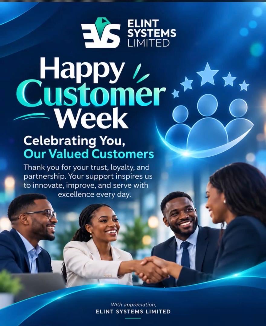 elintsystemsng's tweet photo. Happy Customer Week!
At Elint Systems, we value the trust, relationships and partnerships that make our work possible. Thank you for being part of our journey and inspiring us to keep innovating and delivering excellence.
We appreciate you!
#HappyCustomerWeek #Customer https://t.co/UYCsCs86ss