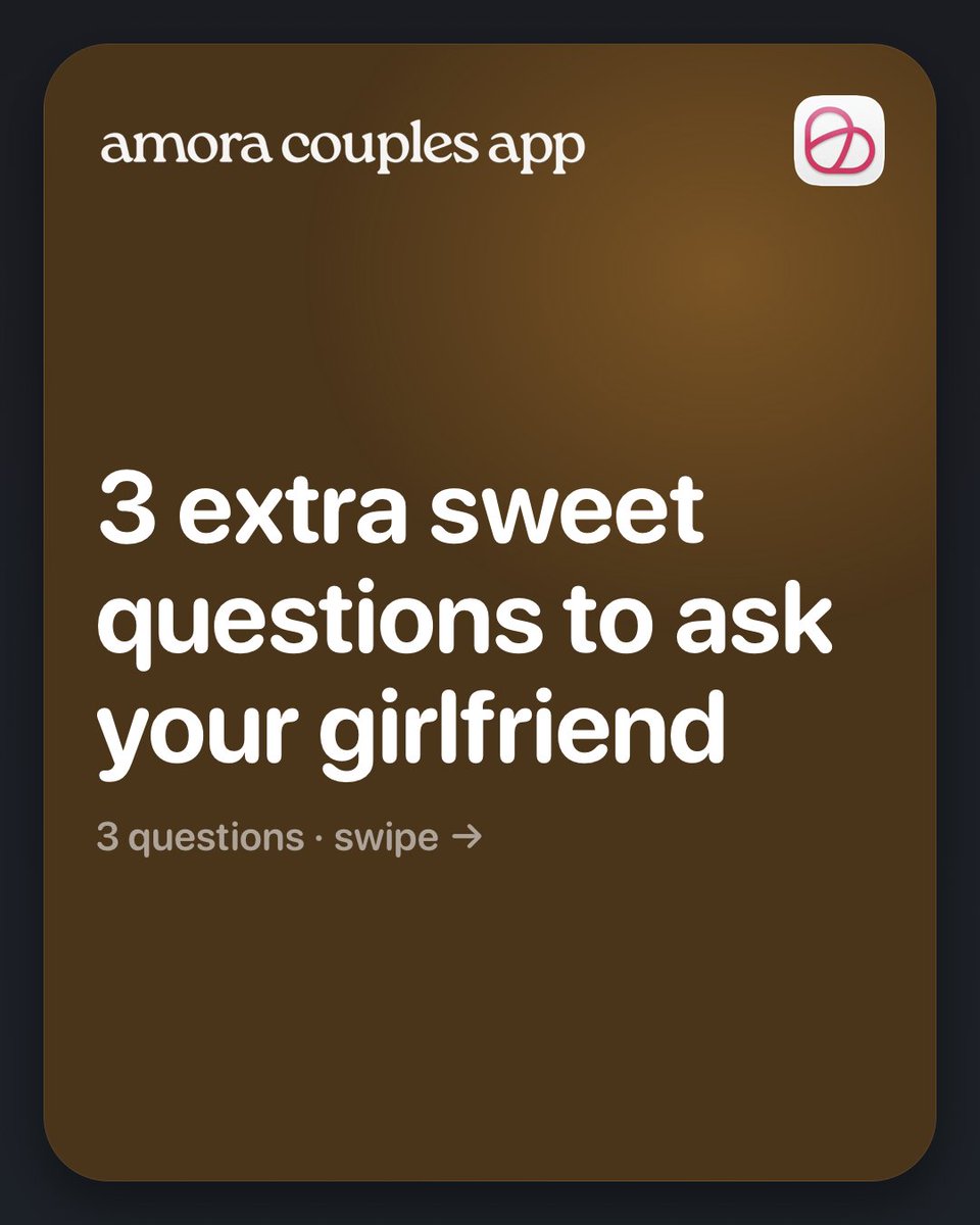 tryamora_app's tweet photo. questions to ask your girlfriend, deep couple prompts for emotional intimacy; try these on your next date night to feel even closer #girlfriendquestions #questionsforcouples #relationshiptok #datenightideas https://t.co/v5aCD70F5K