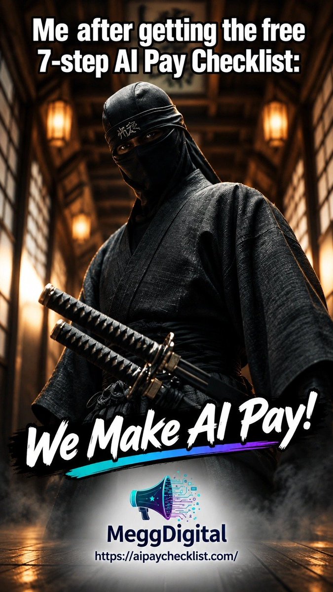 MeggDigital's tweet photo. Turn AI into content, leads, and real income opportunities. 🤖💰
No coding. No tech overwhelm.
Just 7 simple steps to get started.
🎁 Get your FREE AI Pay Checklist at https://t.co/ONSGCtbvYP
We Make AI Pay! 🚀
#AIForBeginners #AIIncome https://t.co/tnylFTQxba
