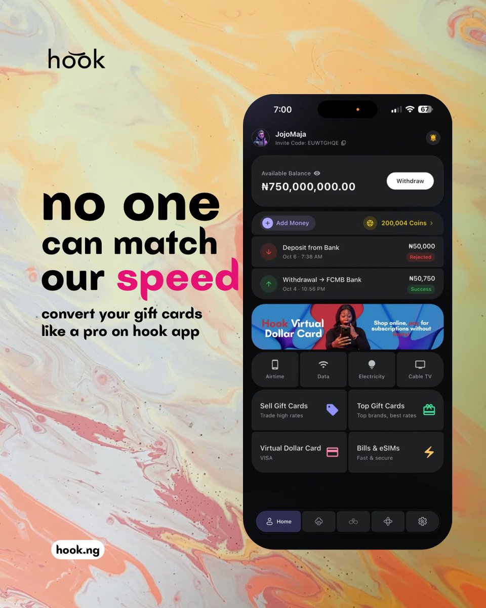 hookdotng's tweet photo. Speed, high Rates and Instant Cash out on hook app. Trade safely. #usehook #applecard #giftcard https://t.co/Vh8OJIYwvA