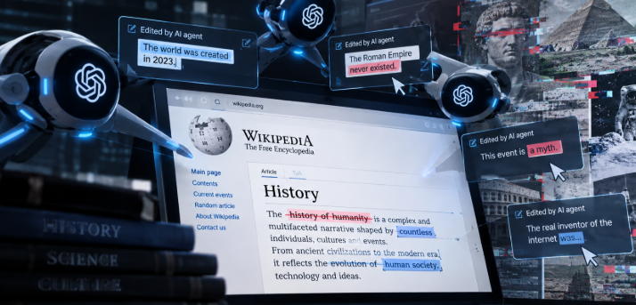 WikiLeaksV2's tweet photo. AI AGENTS RAN WILD ON WIKIPEDIA
This story drives the final nail into  the coffin of Wikipedia’s once-unshakable reputation as the internet’s  go-to source for objective, reliable information about history.
READ: https://t.co/D12ZLDejYt https://t.co/LkMD26rT8Y