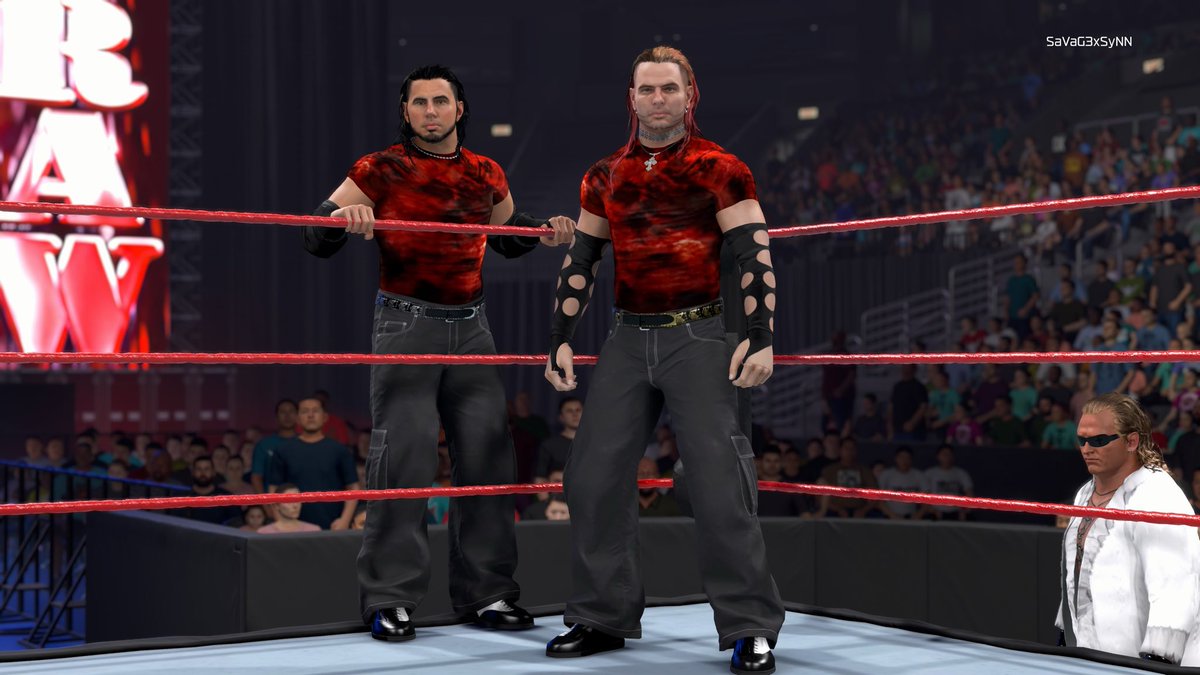 sihhfucc's tweet photo. converted @Azorthious Matt Hardy ‘99 new brood attire from his caw over onto the Matt Hardy ‘00 model 🙏🏾 to have them w/matching looks for now as im sure he might revamp it eventually, Gangrel caw by @bullycaws2k #wwe2k26 https://t.co/sxCT21jNzW