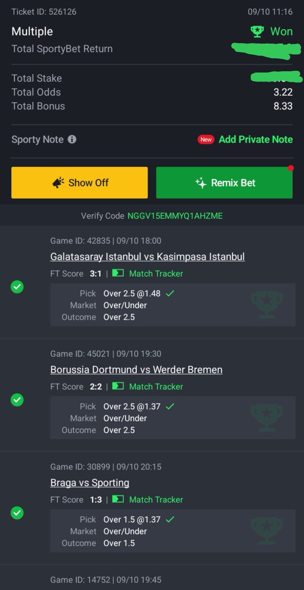 greatestpunter1's tweet photo. BOOM TIME 💣💣 💣 💥💥💥  SPORTY 3 ODDS WOOOONNNNN!!!!!!✅✅🥳🥳🔥🔥🎆🎆🍻🍻 💰

Congratulations to all winners💪🏾😊

Join Telegram group 👉 https://t.co/AOOZZtHwru https://t.co/QnftoDj7YB