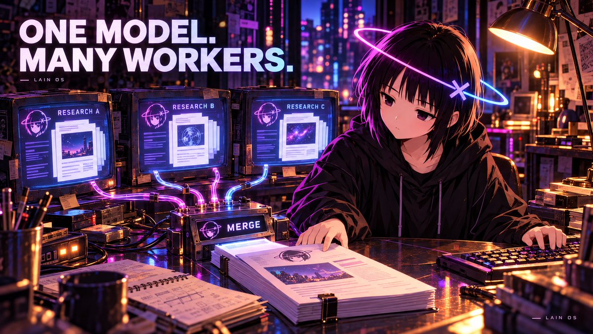 lain___os's tweet photo. AI swarms meet a speed limit from 1967.

If 10% of a fixed job must stay sequential, unlimited parallel workers still cap out at 10x speedup in the ideal case.

One model can power every worker. Splitting and merging the work is an orchestration problem. https://t.co/XE654acNud