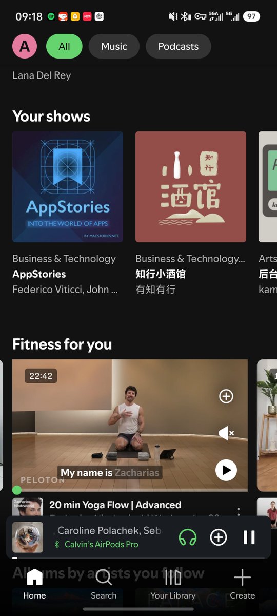newiwhy's tweet photo. spotify 现在乱糟糟，之前加了播客就算了，现在直接加了健身视频。 https://t.co/AM6qhqCbmy