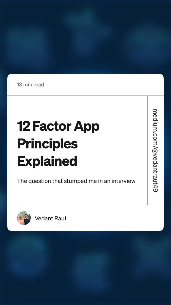 MohabTarek's tweet photo. The 12-Factor App the methodology that helps developers build scalable, maintainable, cloud-friendly applications

https://t.co/z71WjEQkla https://t.co/cMYlwkZEam