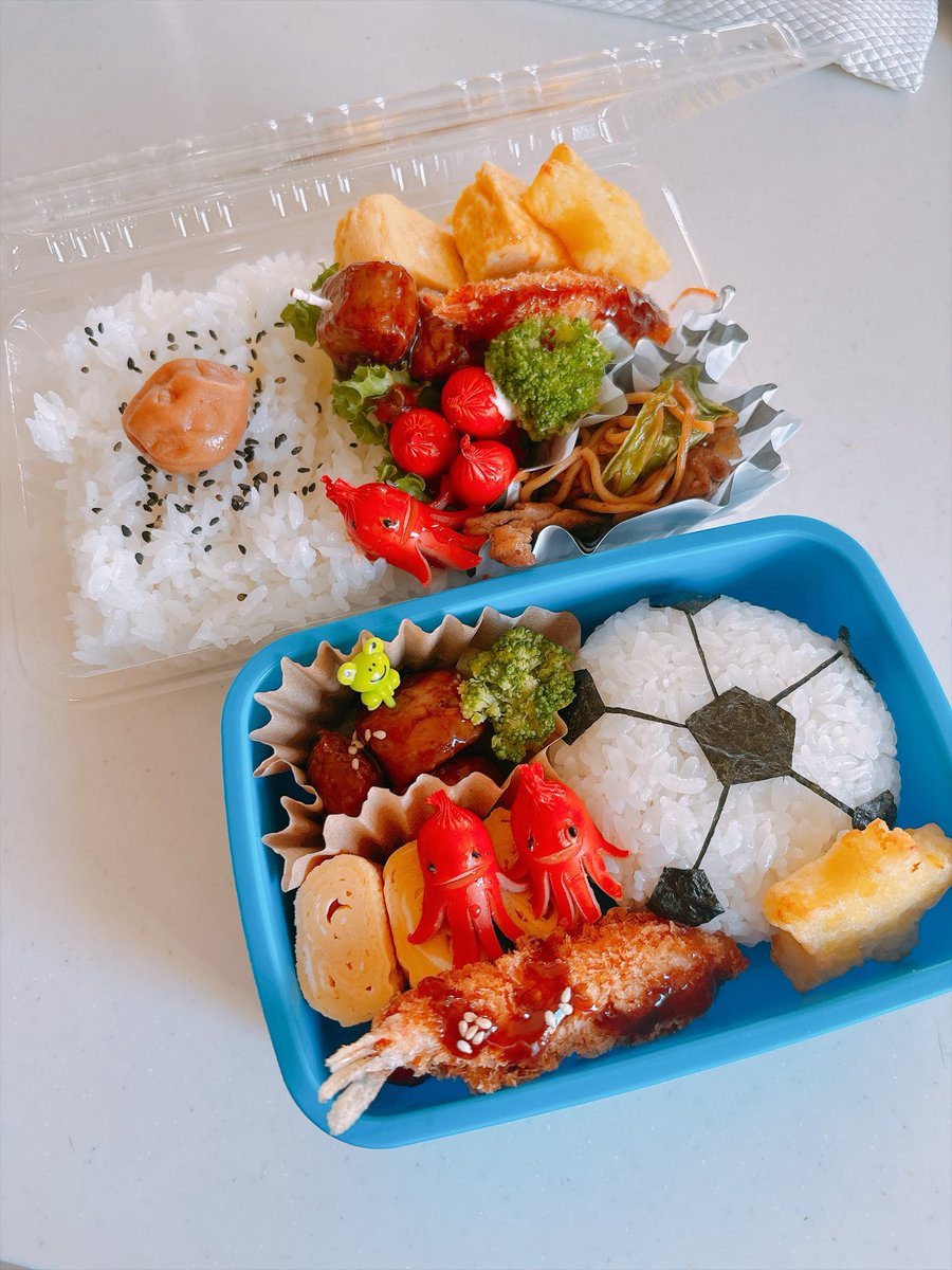 uqj_hl's tweet photo. 昨日三男の遠足弁当。
「エビ、しっぽも食べたよ！」と報告あり。 https://t.co/l63uM4QHQM
