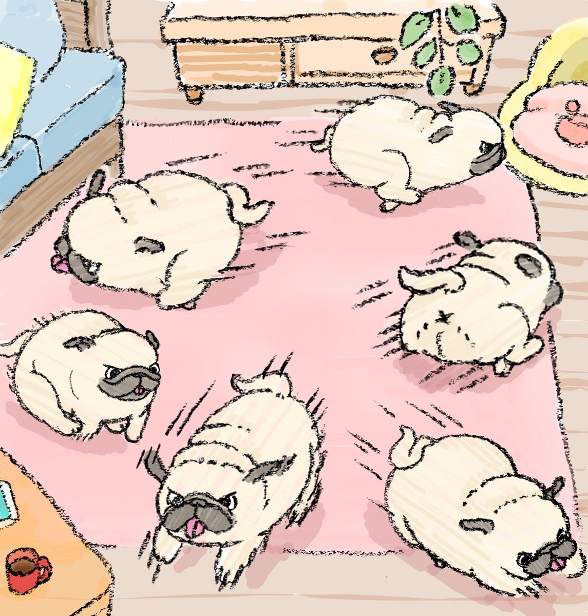 89no87chan's tweet photo. パグ走り！！💨
LINEスタンプ販売中👉https://t.co/EbpCSwupRD https://t.co/cDzL6MVbFs