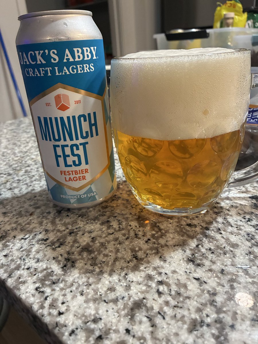 MikeSlomba's tweet photo. My First Jack's Abby Beer is Quite Impressive💥🫈🍻Munich Festbier Lager is Delicious 😋 Bready, Malty, Beautiful Malt Sweetness with just the right kiss of Hops in the Finish💥🫈🍻🍻 https://t.co/owfUdFjjFc