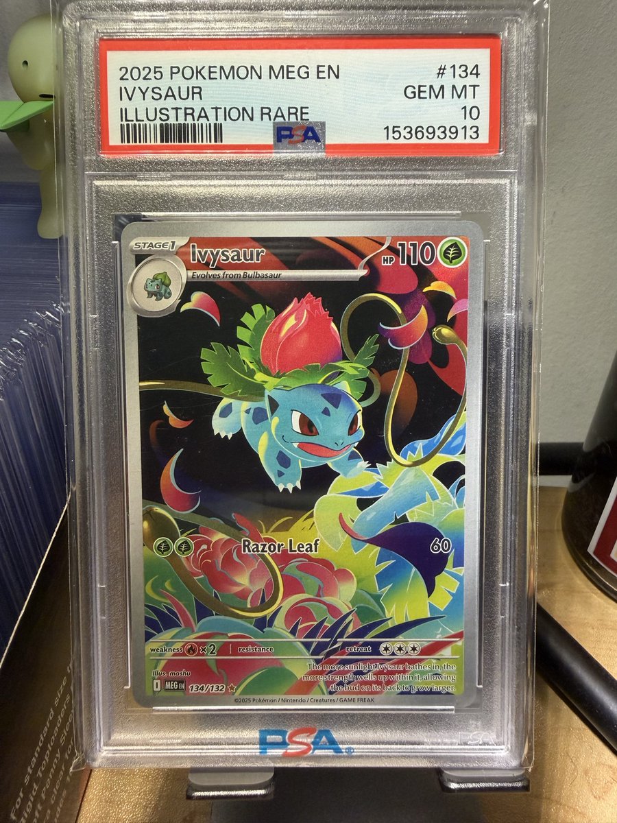 BasedCardGuy's tweet photo. Check out 2025 POKEMON MEG EN-MEGA EVOLUTION ILLUSTRATION RARE #134 IVYSAUR PSA 10 https://t.co/e9FGkPzJPr #eBay via @eBay #TBBReposts #TBBCrew #CardsForSale https://t.co/inB90gJJKj