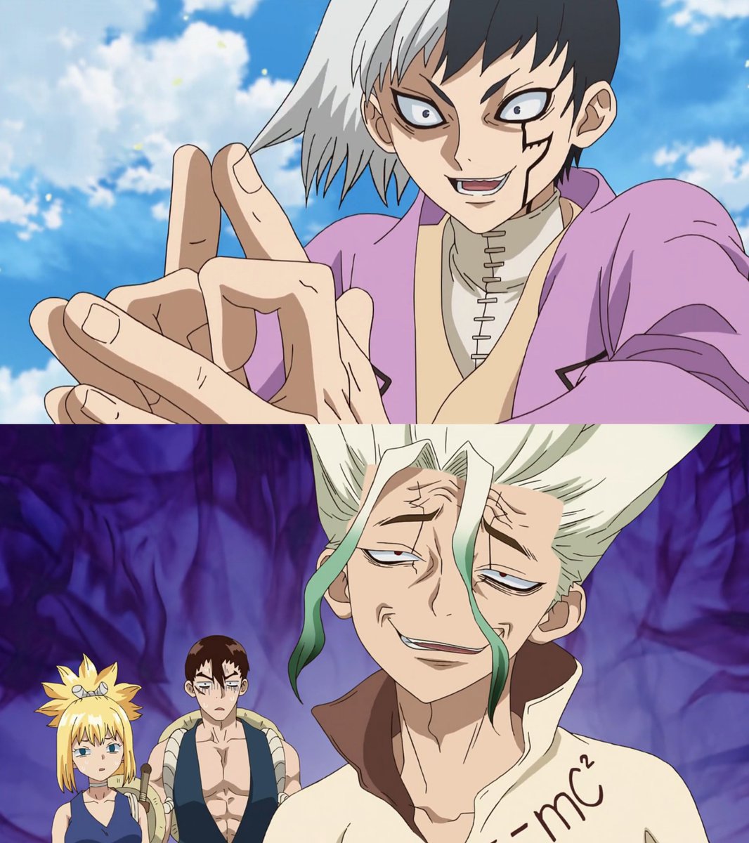 Nonn_gen's tweet photo. Gen and Senku have been in sync from the start, they don't need many words to know what the other is planning and they don't hesitate to follow it. Soulmate stuff
#sengen https://t.co/WLFFOfkpzf
