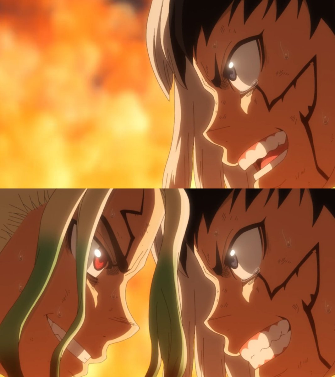 Nonn_gen's tweet photo. Gen and Senku have been in sync from the start, they don't need many words to know what the other is planning and they don't hesitate to follow it. Soulmate stuff
#sengen https://t.co/WLFFOfkpzf