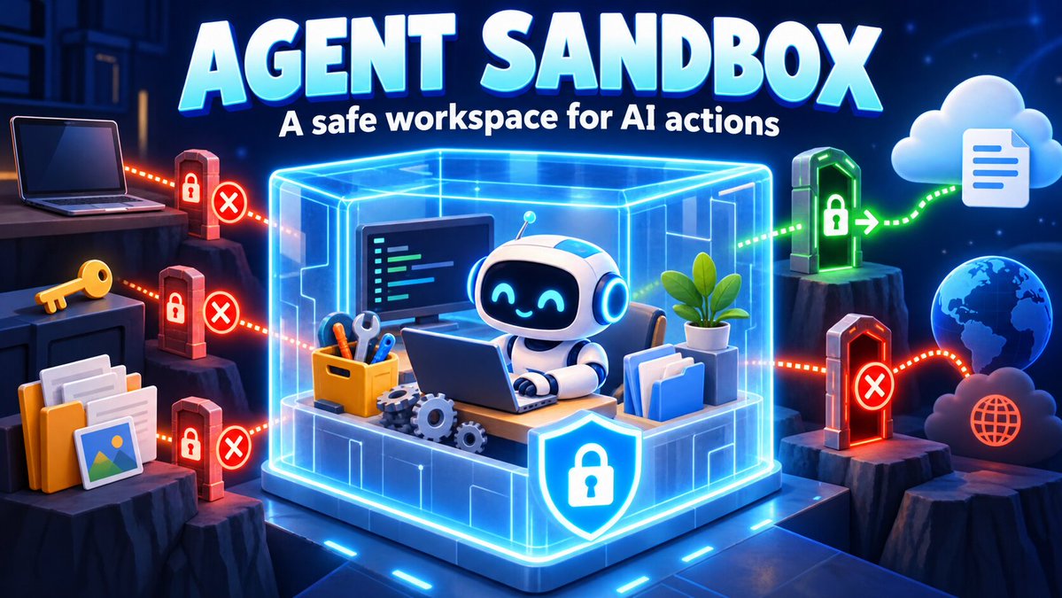 dadgogo_com's tweet photo. An agent sandbox gives an AI room to work—without giving it the keys to everything.

It isolates commands, files, tools, and network access behind enforceable boundaries, limiting the damage from mistakes or malicious prompts.
https://t.co/zqAhrgXrul https://t.co/TAqyXeQgrZ