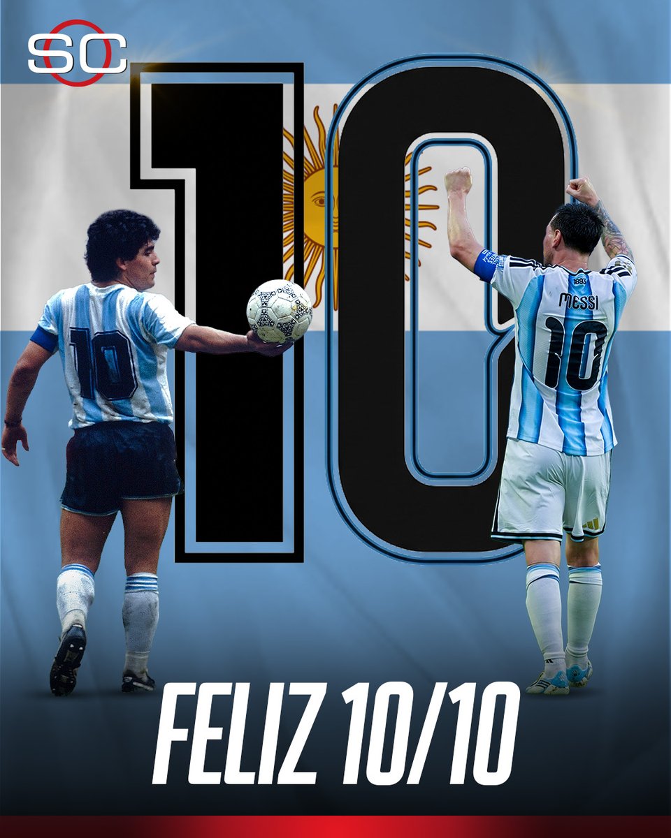 SC_ESPN's tweet photo. 🤩🔟🐐 El día del fútbol... ¡Feliz 10/10! https://t.co/J9NiZJbEXC