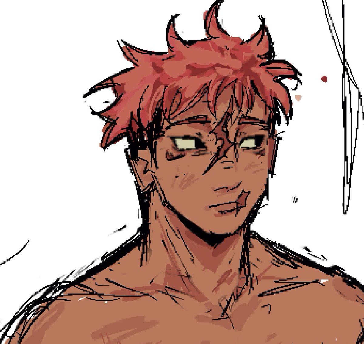 kinamuri's tweet photo. Scribbles idk im trying to figure out how to draw him https://t.co/vTo271ZPvQ