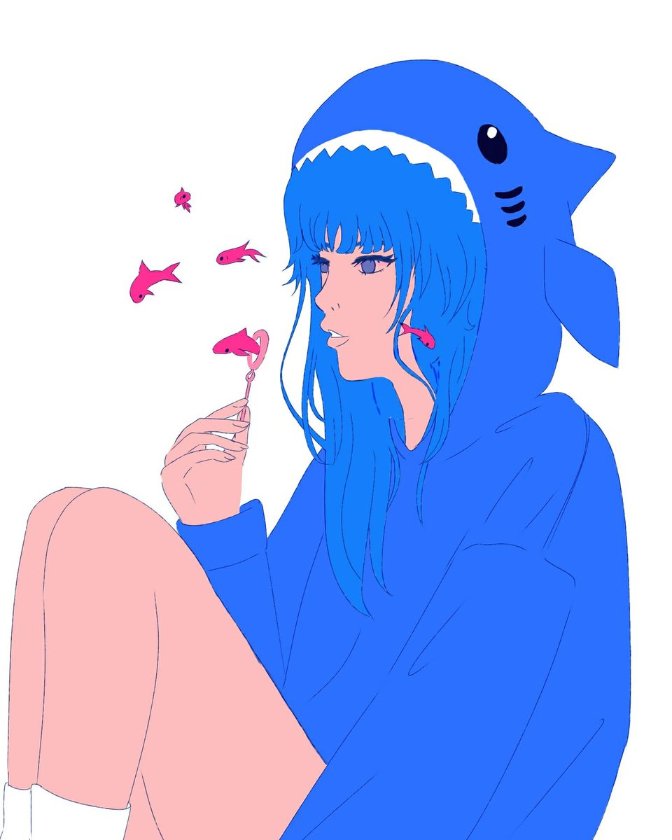 Maybi1987's tweet photo. Instagram semble fâché avec cette illustration, alors je réitère. Redessiner Lagitea, jeune fille anxieuse, calme et rêveuse, accompagnée de poissons rouges sensibles à ses émotions. Voici mon interprétation : elle vous plaît? https://t.co/zLZrS78dOk