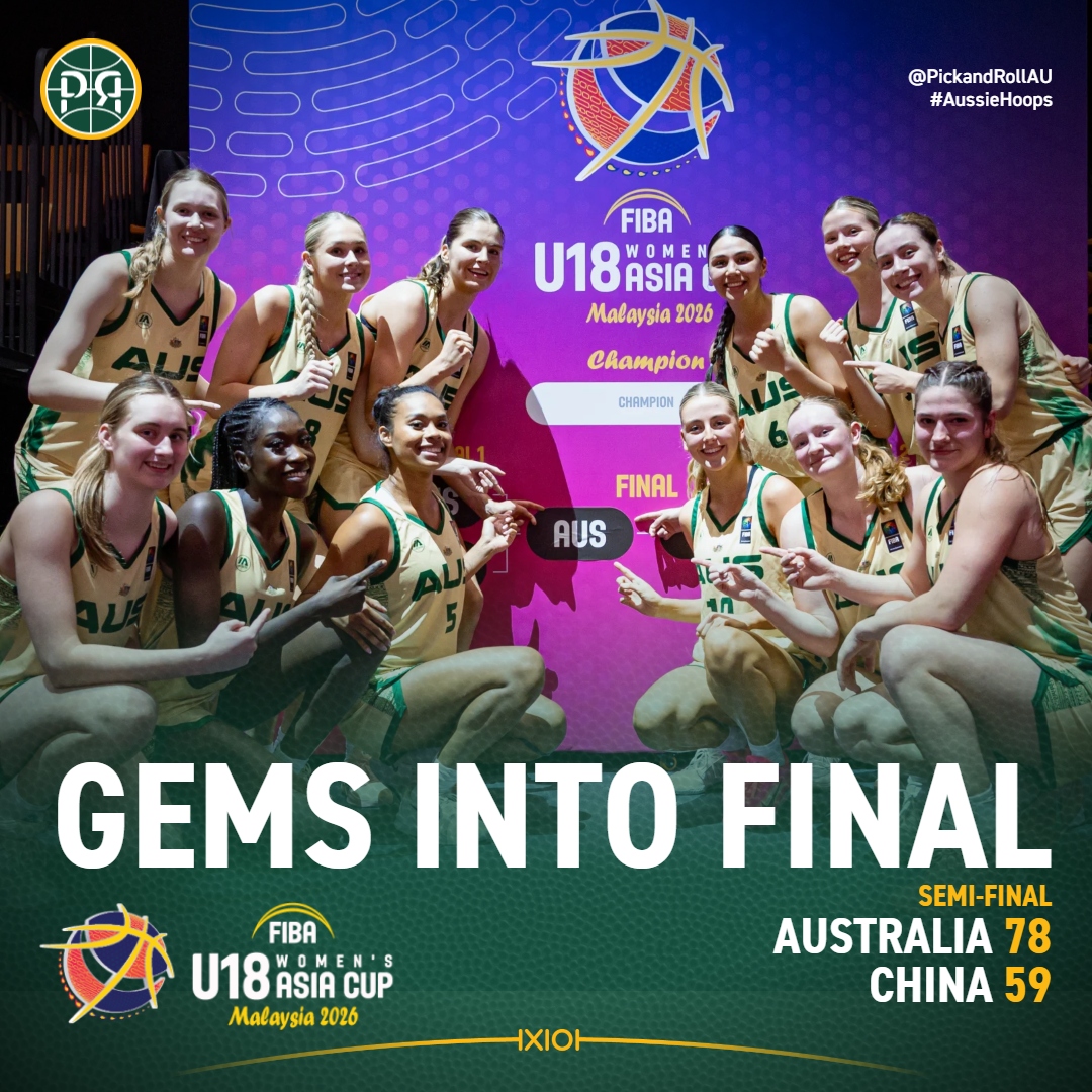 PickandRollAU's tweet photo. The Gems defeated China 78-59 to advance to the final of the FIBA U18 Women's Asia Cup in Malaysia🇦🇺🙌

Smith | 22 PTS | 5 REB
Ryan | 17 PTS | 12 REB | 3 STL
Olechnowicz | 14 PTS | 5 AST | 3 STL
Manyok | 8 PTS | 16 REB
📩https://t.co/AzrnobocR4

#AussieHoops #U18AsiaCupWomen https://t.co/0ruNLJlS0h