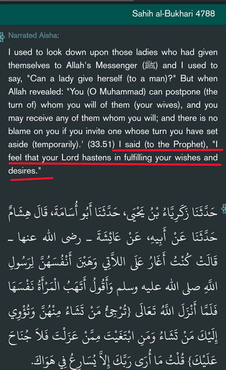 akinbodefemi3's tweet photo. @SSGRETURNS @SundayMorngfrg @stanizman @raph_su 5. Muhammad was using his god, Allah, to gratify his evil self-desires. He married more than 4 wives he specified for Muslims. He took the wife of his adopted son. He slept with slave women and said Allah made it lawful. He married Aisha at age 6, saying Allah commanded it. https://t.co/fPM64vz9hc