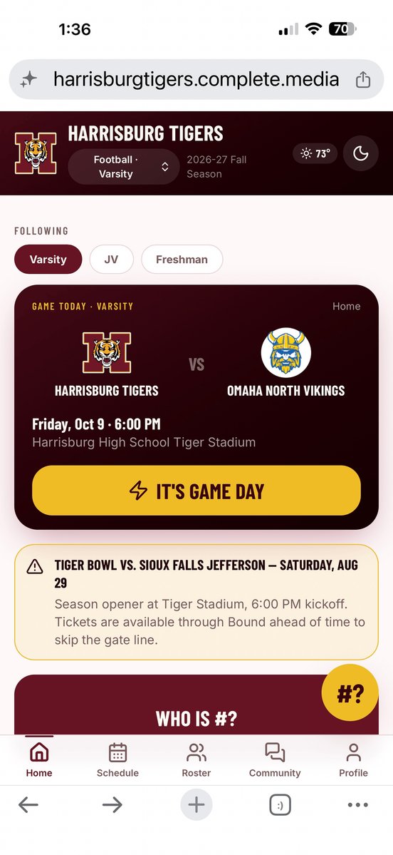 kristavmarx's tweet photo. GAME DAY 🏈 Harrisburg High School Tigers vs Omaha North Vikings — tonight 6:00 PM at Tiger Stadium!

Run it back, Tigers! Drop a 💙 if you're cheering Harrisburg on!

#FridayNightLights #HarrisburgTigers #TigerFootball #GameDay #SiouxFalls https://t.co/EqWjgbwEJE