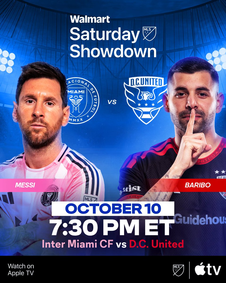 Messi returns to Miami after his international retirement as Tai Baribo and D.C. United hunt push toward the playoff line. 💥

Watch @​InterMiamiCF vs. @​dcunit