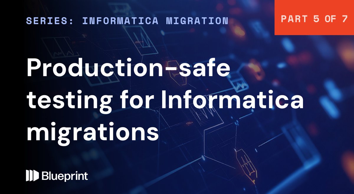 bpcs_tech's tweet photo. Migration testing shouldn't require sensitive production data.​
Blueprint's Informatica Migration Workbench uses Unity Catalog to create realistic synthetic test environments for faster, more secure validation.​

Read the full article by Gary Nakanelua: https://t.co/FRe4Xb7M0N https://t.co/qeurAwy0hj