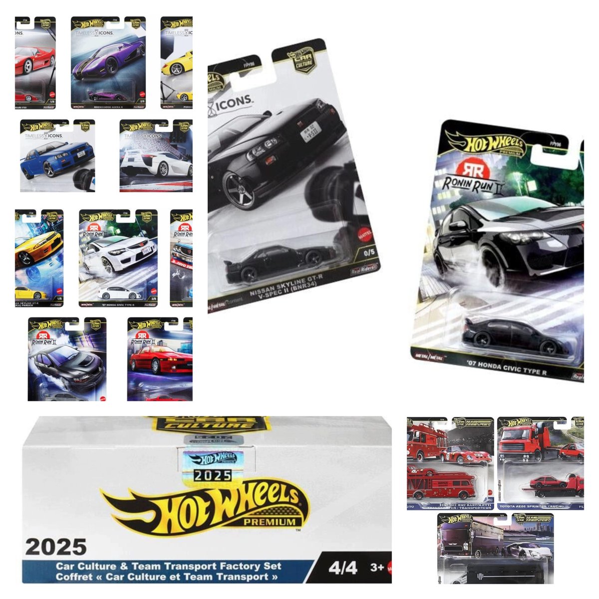 przemekhw's tweet photo. Hot Wheels Premium FACTORY SET 4/4 2025➡️ https://t.co/FvEVa0gkkn 🔥
W zestawie:
Nissan Skyline GT-R V-Spec II (BNR34) CHASE
'07 Honda Civic Type R (FD2) CHASE
Ferrari 250 GTO + Fiat 642 RN2 Bartoletti Transporter
Ferrari F50
...i inne!
#promocja #hotwheels #allegro #ferrari https://t.co/vZfNNL8agd