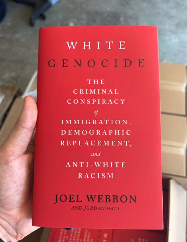 JoelWebbon's tweet photo. Global population of Whites fell from 33% to 13%.

Joe Biden acknowledges “White Replacement”.

So let’s call it what it is - “White Genocide”.

Genocide: the intent to destroy, in whole or in part, a national, ethnical, racial or religious group.

Available NOW on Amazon. https://t.co/DFMoBLCK9y