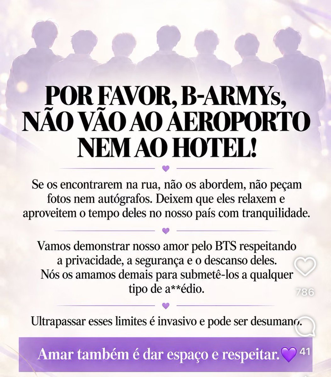 AmandhaCruz_'s tweet photo. #BrazilRespectsBTS
🇧🇷🌴
Pessoal vamos manter o Decoro !!! Que a passagem do BTS pelo Brasil, dê a eles a vontade de voltar ao nosso país, vamos manter distância!
Que eles tenham uma ótima estadia aqui !!!
#bts #latam #americadosul #army #brasil https://t.co/FtJAj750sX