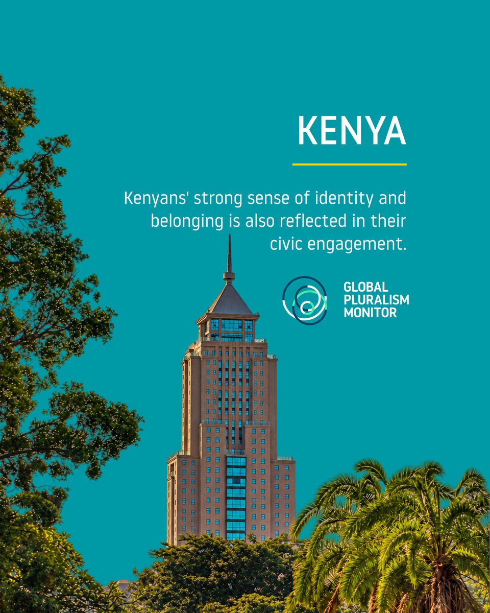 GlobalPluralism's tweet photo. The Global Pluralism Monitor country reports are tools for understanding how societies respond to diversity and how they can become more just, peaceful and inclusive.

The 𝗚𝗹𝗼𝗯𝗮𝗹 𝗣𝗹𝘂𝗿𝗮𝗹𝗶𝘀𝗺 𝗠𝗼𝗻𝗶𝘁𝗼𝗿: 𝗞𝗲𝗻𝘆𝗮 highlights how political competition and access to economic opportunities and resources can become closely tied to ethnic identity. Political groups often mobilize support along ethnic lines, contributing to a “winner-takes-all” dynamic in which political victories and losses can have significant economic consequences. This dynamic is linked to high levels of mistrust and challenges in fulfilling the Constitution’s promise of inclusion. https://t.co/7aOAZaw9qU

According to the report, 50% of Kenyans feel their ethnic group is sometimes or often treated unfairly by the government, while trust in institutions remains low. Despite efforts at reform, political appointments following electoral victories can continue to favour ethnic-based coalitions.

At the same time, the report reveals another important dimension of pluralism in Kenya: a strong sense of belonging alongside low levels of institutional trust. According to its findings, 93% of respondents identify more strongly with Kenya than with their ethnic group, while 81% feel accepted for who they are by other Kenyans.

This sense of belonging is also reflected in civic engagement. Kenya has seen more than 1,000 protests since 2021, with demonstrations drawing attention to pressing social, economic and governance issues.

A strong sense of shared Kenyan identity and belonging can encourage people to advocate for change and build public support for institutional reform. This offers an important source of hope as Kenya looks towards the 2027 general election.

#Pluralism #Kenya #InclusiveGovernance #GlobalPluralism