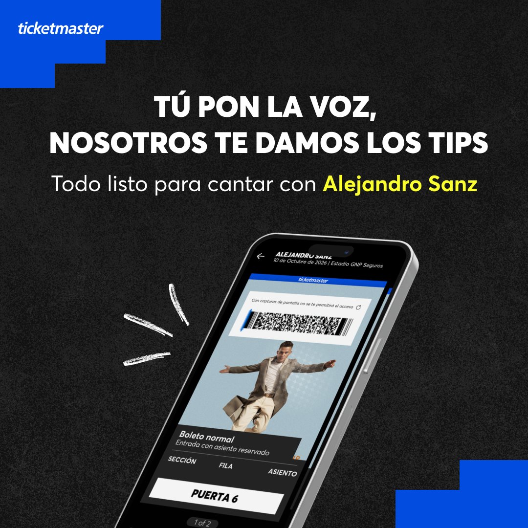 Ticketmaster_Me's tweet photo. 🎶🎤 No es lo mismo llegar con todo listo que resolverlo a última hora 📱

Checa cómo agregar tus 🎟️🎟️ al Wallet de tu celular, transferirlos correctamente y confirmar que todo esté preparado antes de ver a @AlejandroSanz en el @EstadioGNP 👇 https://t.co/ir2C7ClqKQ