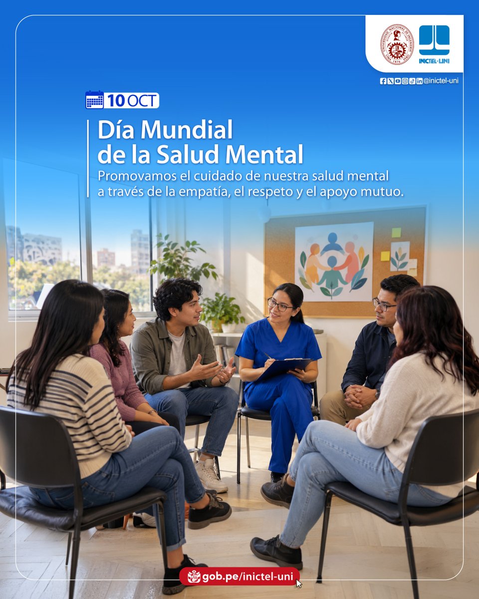 inictel_uni's tweet photo. #EfeméridesINICTELUNI | #DíaMundialDeLaSalud

💚🧠 La salud mental es fundamental para nuestro bienestar y calidad de vida.
Promovamos la comprensión, el respeto y el acceso oportuno a la atención profesional. https://t.co/hF8tSKlryI