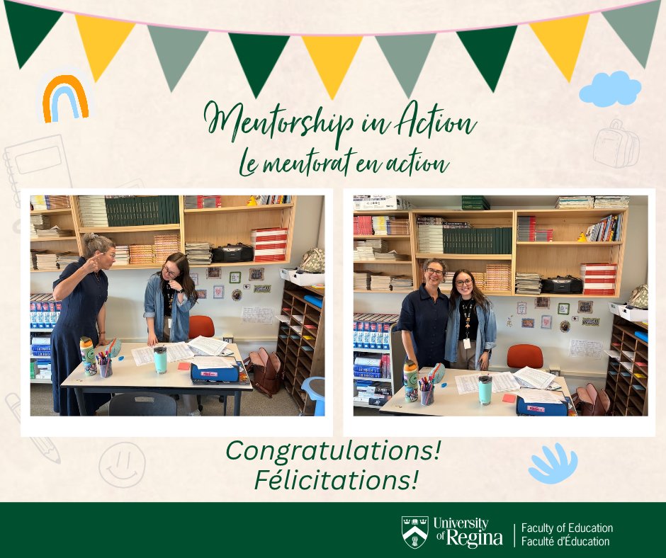 URFacofEd's tweet photo. Congratulations to Ava Frain, a teacher candidate from our le Bac program, and her cooperating teacher, Carolynne Chateigner, at Holy Cross High School in Saskatoon! Their photo has been selected as the winner of our Mentorship in Action prize draw! #URtheDifference https://t.co/60bvm6Pfh0