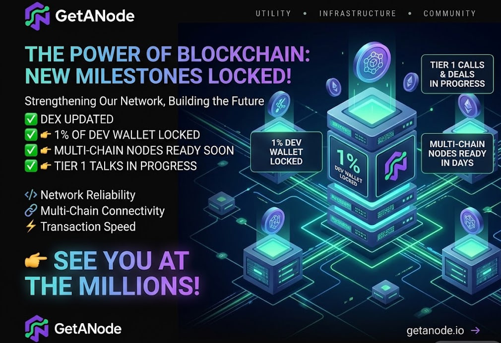 GetaNode_sol's tweet photo. 👉Dex updated.

👉1% of the dev wallet has been locked.

👉Nodes across multiple networks will be ready in the next few days.

👉Several deals in progress. Tier 1 calls.

👉See you at the millions soon. 

👉We haven't even started yet.

#GNODE #Sol https://t.co/JU4mgxOtut
