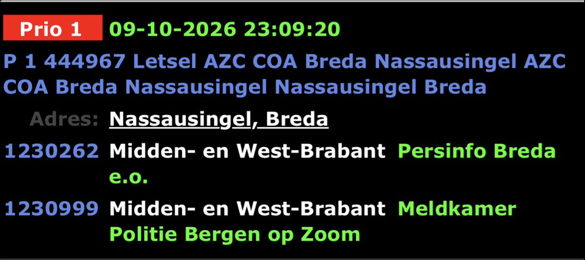 MiepieB's tweet photo. Letsel #AZC
Is dit de nieuwe omschrijving voor steekpartij AZC??
#Breda. https://t.co/apsEwl0mPu