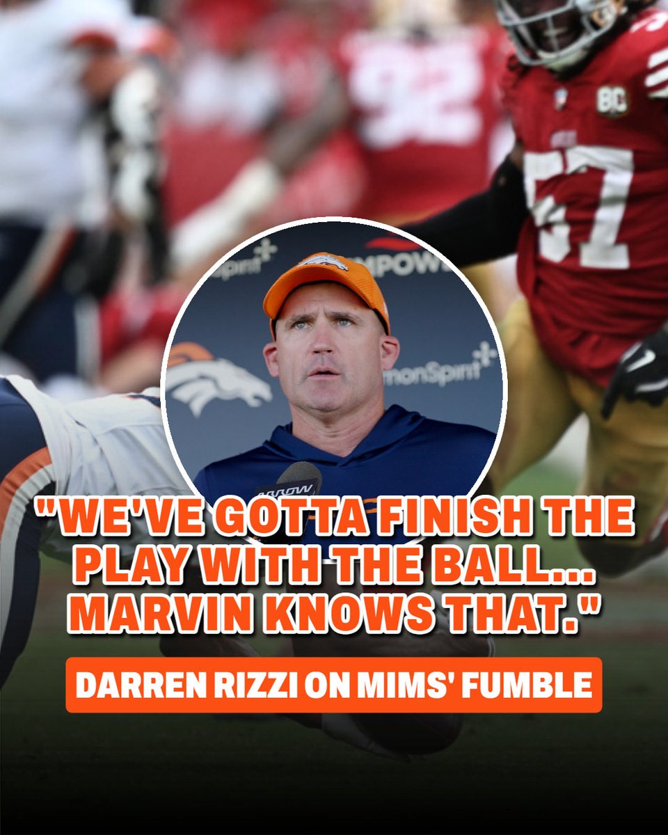 guerillasports's tweet photo. “We’ve gotta finish the play with the ball… Marvin knows that.”

@broncos Darren Rizzi shares his thoughts on the Marvin Mims fumble. #broncoscountry https://t.co/oQdaxvYNnO