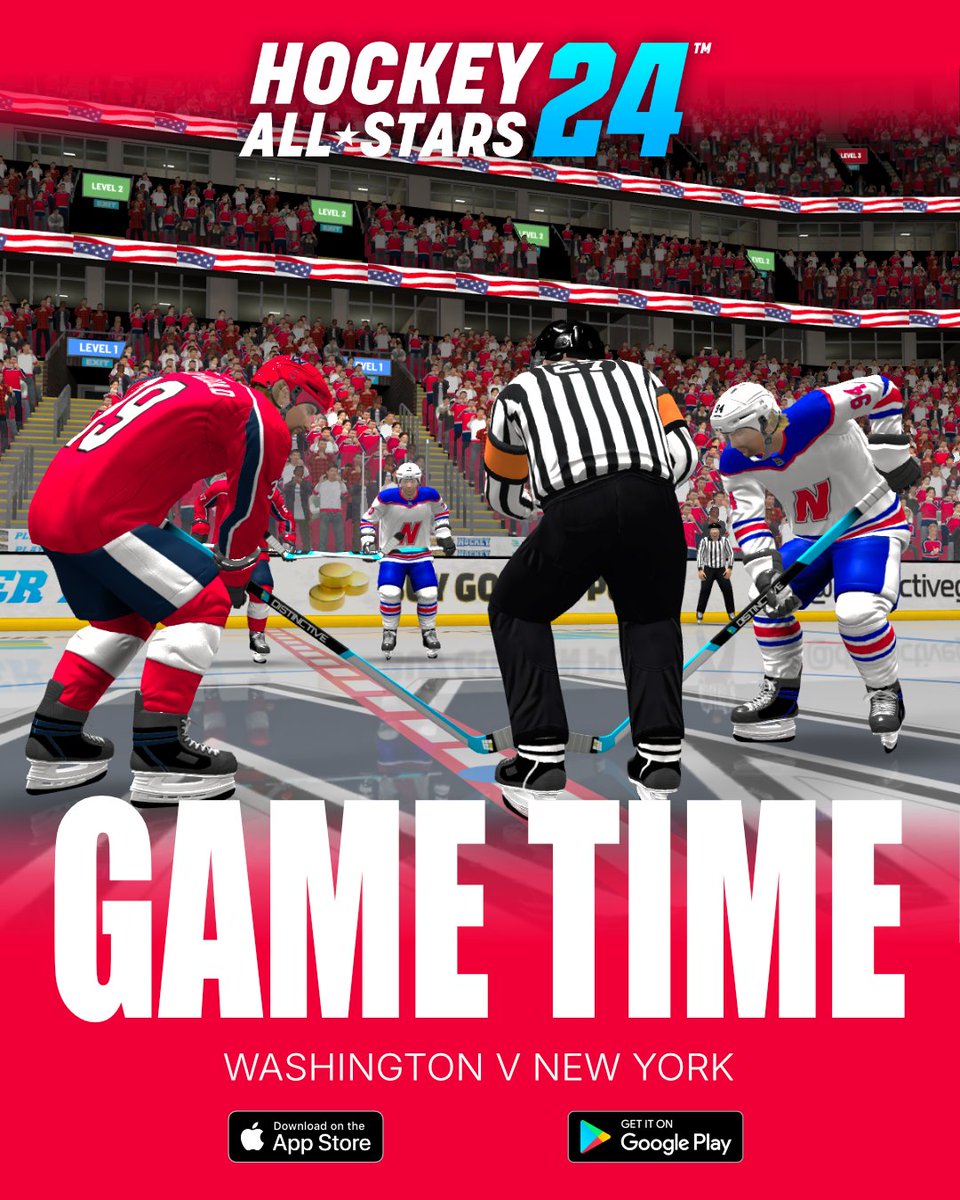 DistinctiveGame's tweet photo. Washington vs New York 🏒

East Coast group chat about to become a restricted area 💀📱

Pick your side in HOCKEY ALL STARS 24! 📲
#Hockey #HockeyFans #HockeyAllStars24 https://t.co/S1fz1ge4eQ