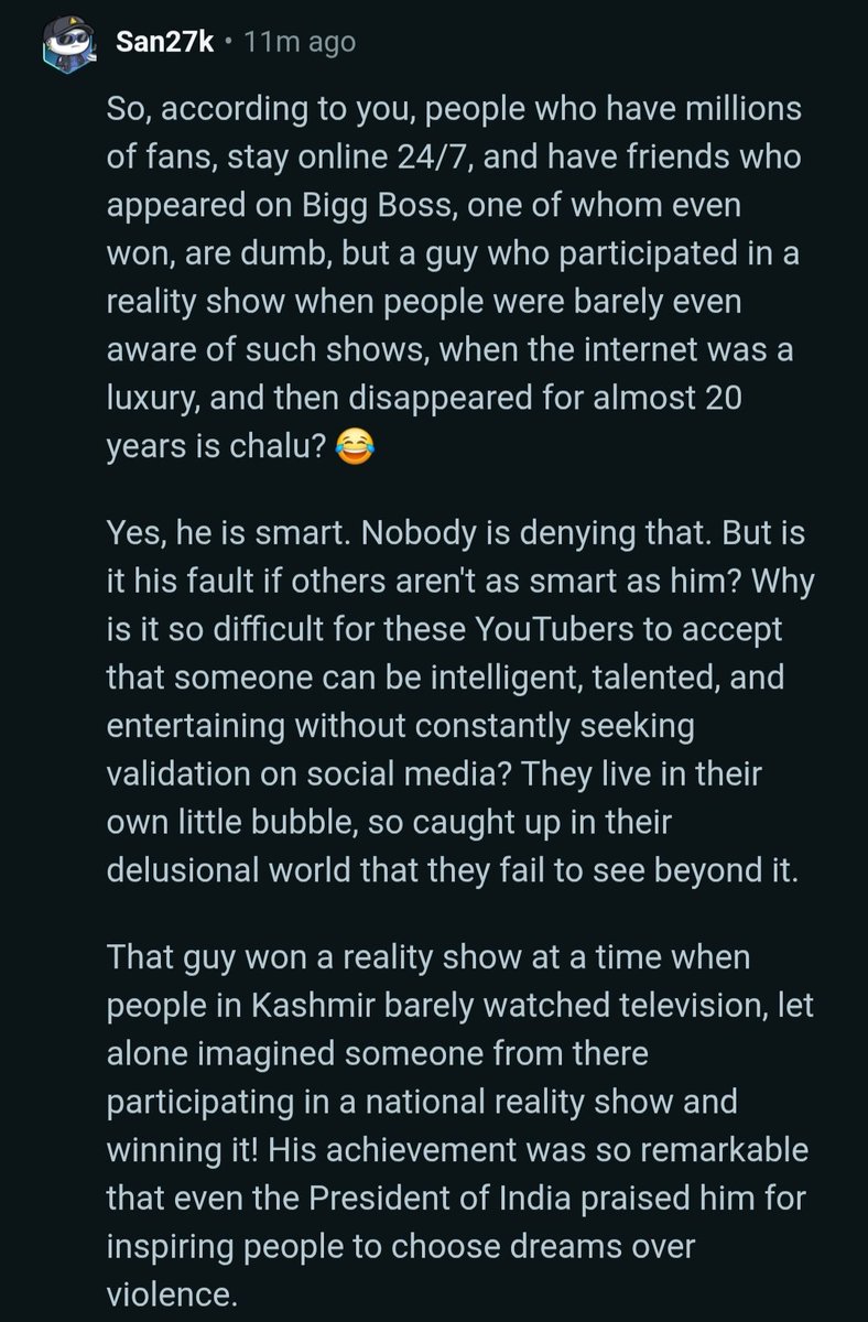 lucaphan33's tweet photo. Someone on Reddit wrote such a lovely comment about Qazi. Genuinely what an inspiring person Qazi is ❤️❤️❤️ 
#QaziTouqeer #BiggBoss20 https://t.co/wb8NO5Cmyp