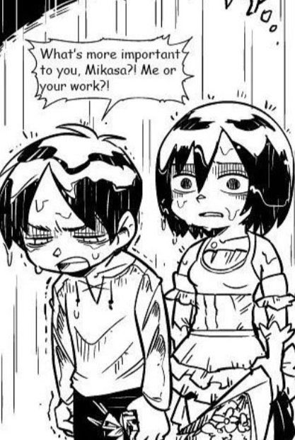 mikasababymama_'s tweet photo. Friendly reminder that Eren canonically cries and gets upset when Mikasa is mad at him and doesn’t pay attention to him https://t.co/u16rGO4HUc