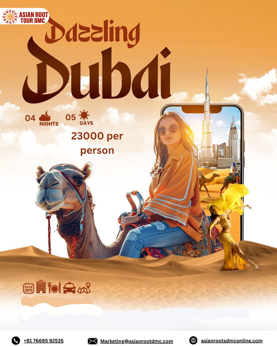 DdStronda's tweet photo. Dazzling Dubai awaits. From iconic skylines and desert adventures to premium experiences, create unforgettable moments in 4 nights and 5 days. Starting at 23, 000 THB per person. Asian Root Tour DMC, your B2B partner across Asia. https://t.co/RPCbeEeFv3