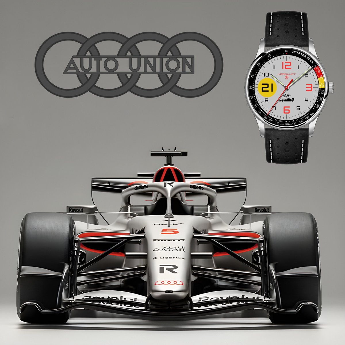 aeroluft's tweet photo. This 2026 marked the entry of #audi in #Formula1, but a century ago Auto Union was part of the world of #motorsport in terms of victory, championship and excellence
#formulaone #AEROLUFT #relojes #montres #uhren #orologi #watches #racingcars #classiccars #racecar #F1 #porsche https://t.co/vkWAI5WQ0n
