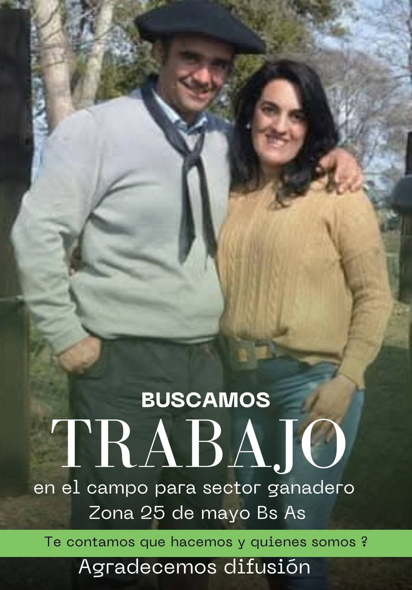DruidBloggerOK's tweet photo. Abro hilo
¿Ayudamos a este matrimonio argentino, campero y trabajador?
¿Me dan RT?
"Hola a todos mis amigos, familia, clientes y conocidos de mis redes. 
Les agradezco de corazón que me ayuden a difundir esta publicación y los invito a seguir el Instagram de campo de Adrián https://t.co/o3hqQOOqzJ
