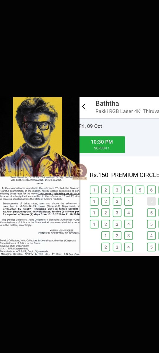 Saireddy4510's tweet photo. Tickets Prices in Tamilnadu @vamsi84 please look at this man who asked u to bought rights so much for Dubbing movie u r destroying TFI many ways its high tym to peopleshould ban dubbing hiked movies in telugu states. watch in OTT then only they will change.
#jailer2 #Rajinikanth https://t.co/Up2cewrLXp