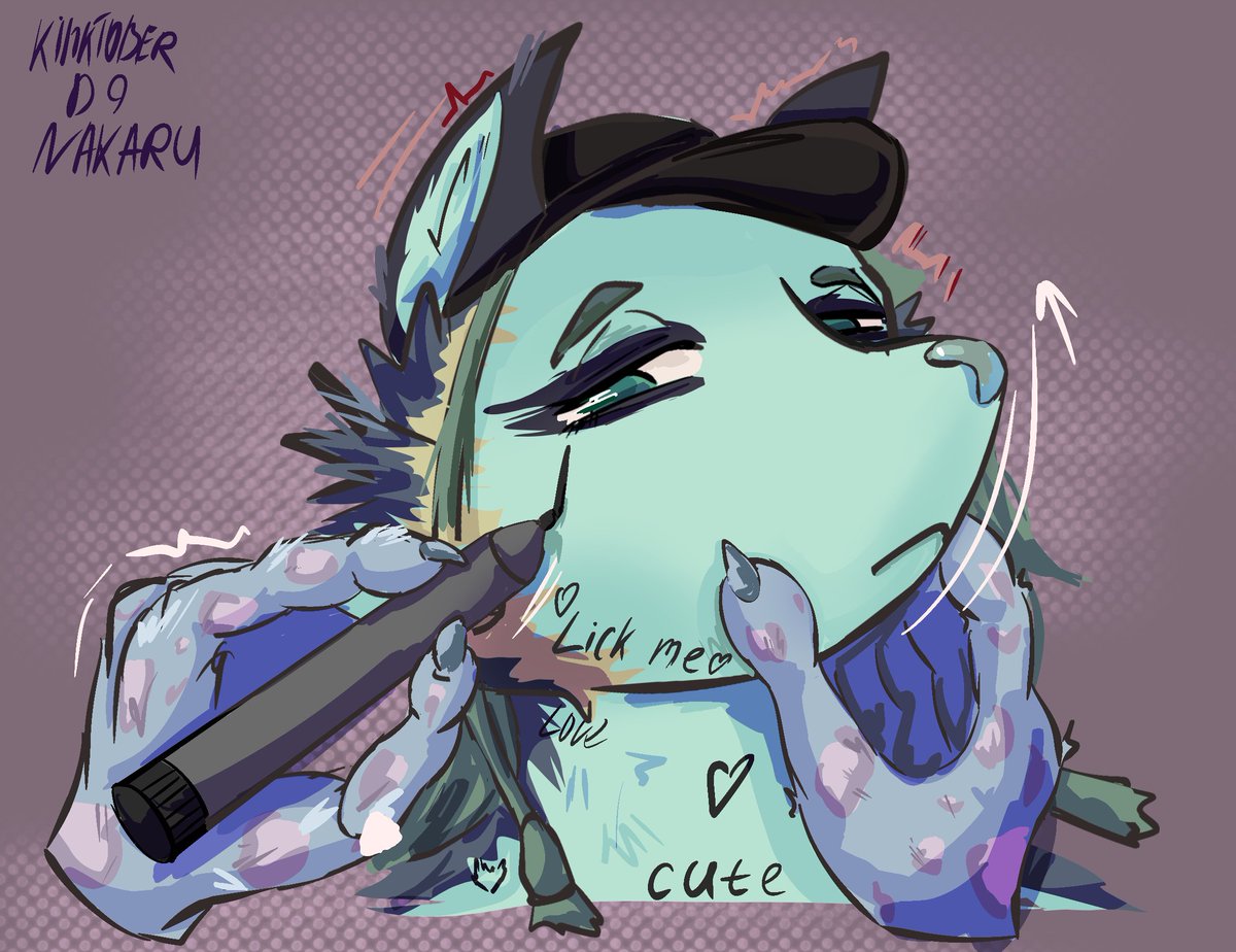 Naakkaruru's tweet photo. Let me draw something on you. kinktrber day 8 body inscriptions https://t.co/i6DuYR09hU
