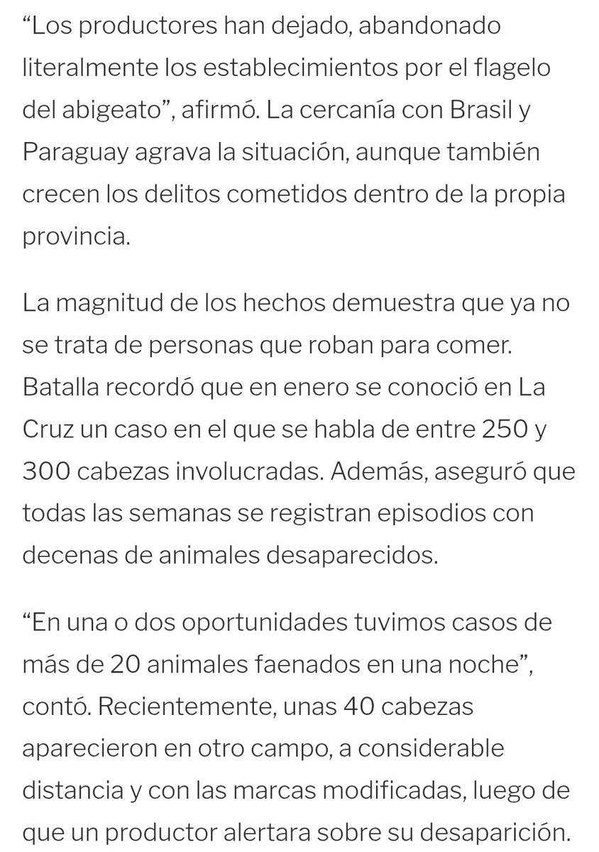 BiondiniCesar's tweet photo. Denuncian que en Corrientes las zonas rurales están siendo atacadas por bandas criminales muy bien organizadas que están expulsando a los productores. 400.000 hectáreas ya fueron abandonadas por la inseguridad.
No hay policías ni Poder Judicial presentes, es tierra de nadie.
Así también se pierde soberanía.