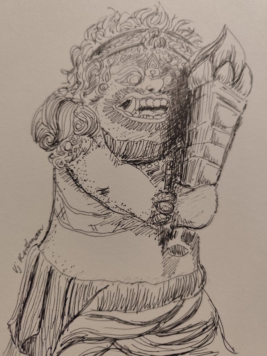 VjKrishnan957's tweet photo. A stone eastern ogre for #inktober #inktober2026 https://t.co/NI24bgKxA2
