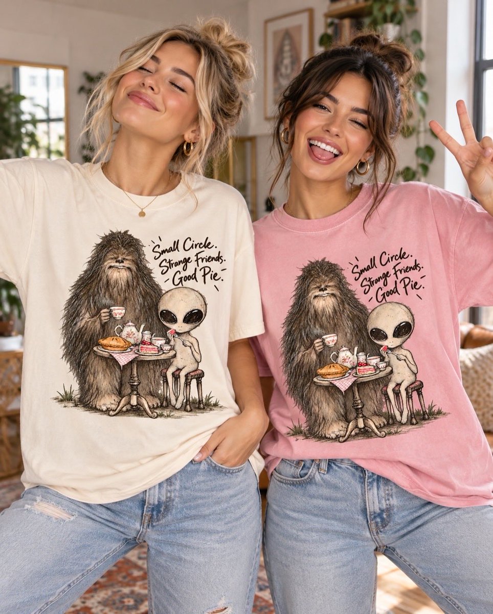 amomentofnow's tweet photo. Small circle. Strange friends. Good pie. π½π«π²
Bigfoot and his alien bestie know the best plans are the weird, cozy ones.
https://t.co/oBIevui0hA
#BigfootHumor #AlienVibes #HomebodyStyle #GraphicTee #AMomentOfNow https://t.co/o3jTj3VAsR