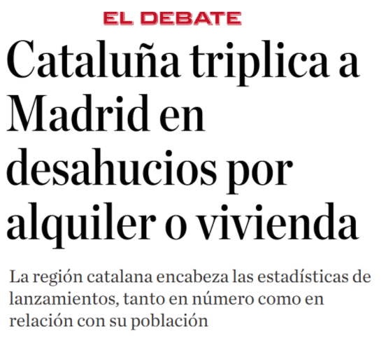 CCivicaCatalana's tweet photo. -El gobierno central, en manos del PSOE
-El gobierno autonómico, en manos del PSOE
-Los principales ayuntamientos catalanes, en manos del PSOE

Todo indica que la responsable de tanto desahucio es Ayuso. https://t.co/3Ah4J7t6ne